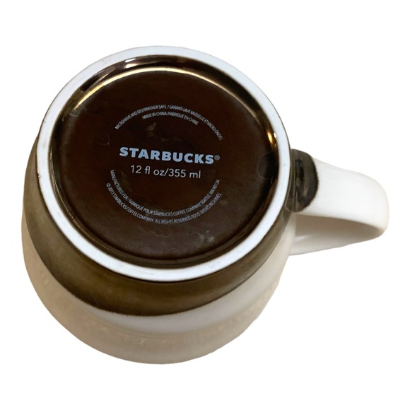 Starbucks 2013 Hand Dipped Bronze Swirl Ceramic Cream Coffee Cup Mug 12oz - Picture 6 of 9